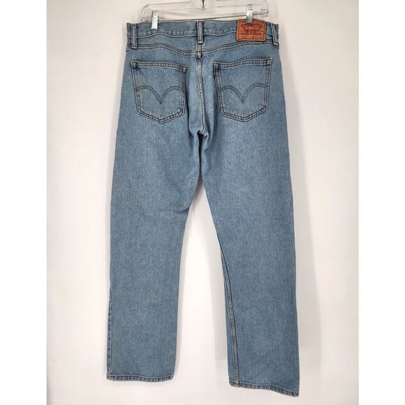 Levi’s 505 Men’s Straight Fit Jeans Light Wash 34x32 100% Cotton - Picture 2 of 10